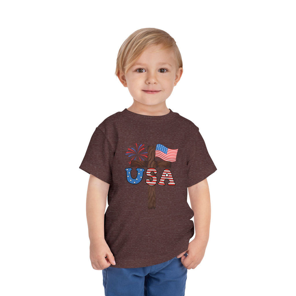 Toddler Tee — USA Cross Flag Patriotic 4th of July Shirt