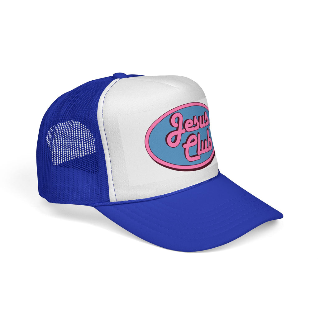 Jesus Club Trucker Cap | Retro Script Cross Patch