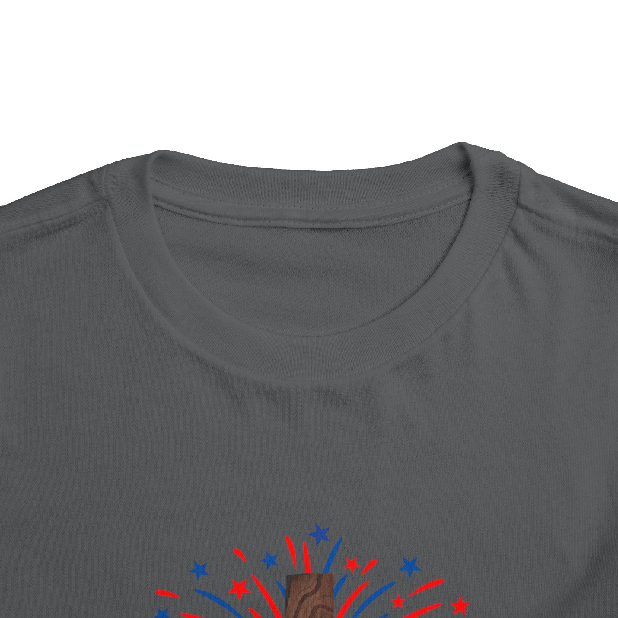 Toddler Tee - Patriotic Jesus Cross Fourth of July Kids Shirt