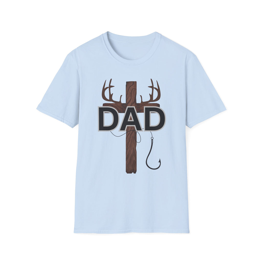 Dad Cross Antler T-Shirt — Rustic Christian Father’s Day Tee
