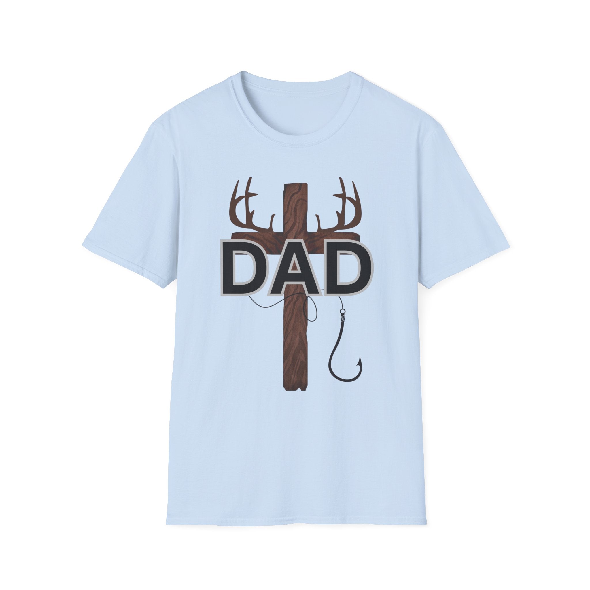 Dad Cross Antler T-Shirt — Rustic Christian Father’s Day Tee