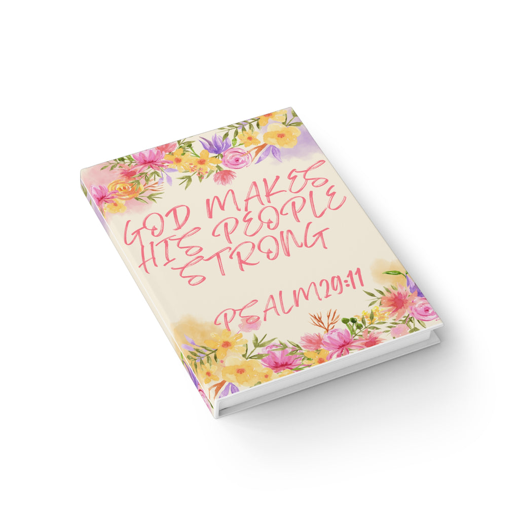 Psalm 29:11 Floral Cross Journal | Ruled Line