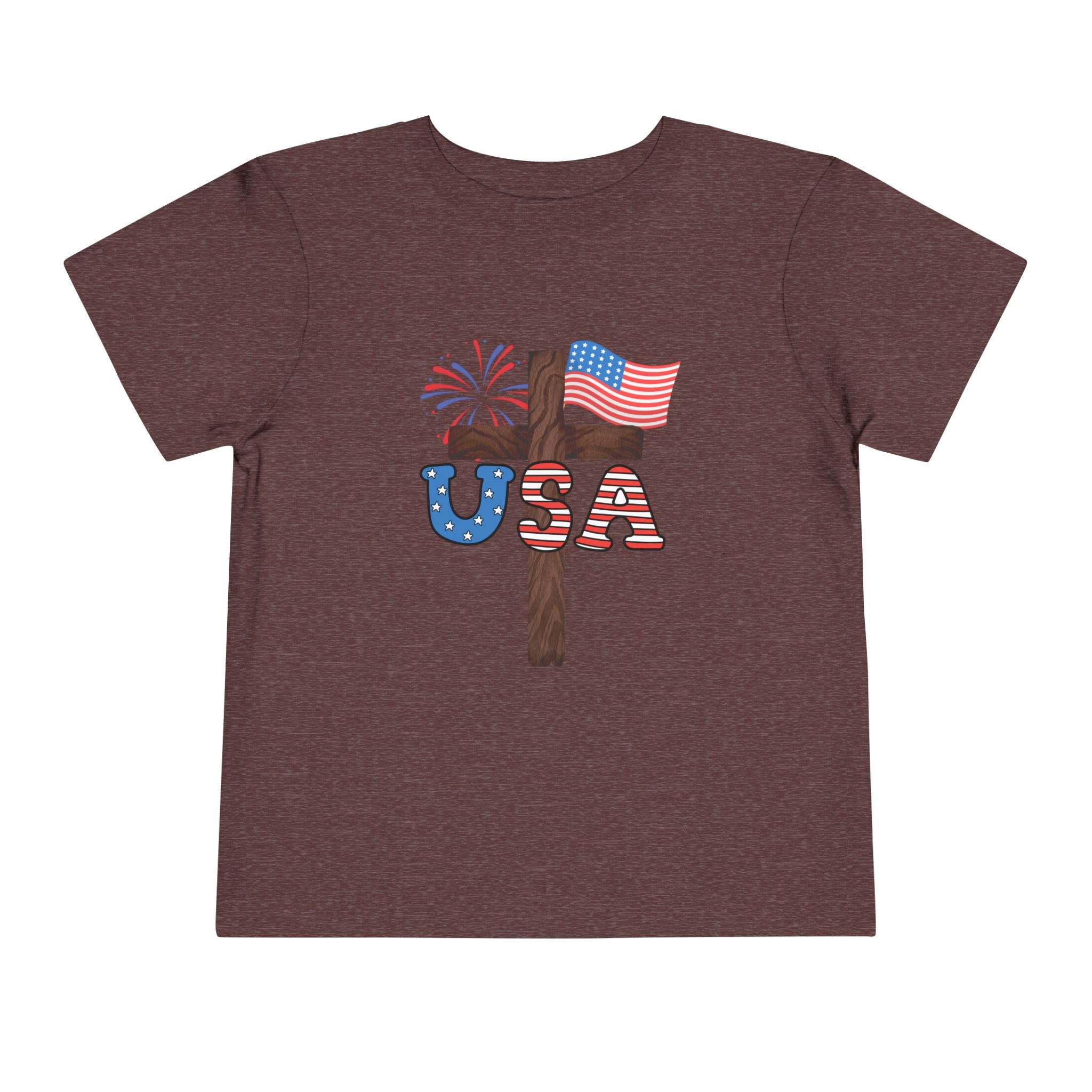 Toddler Tee — USA Cross Flag Patriotic 4th of July Shirt