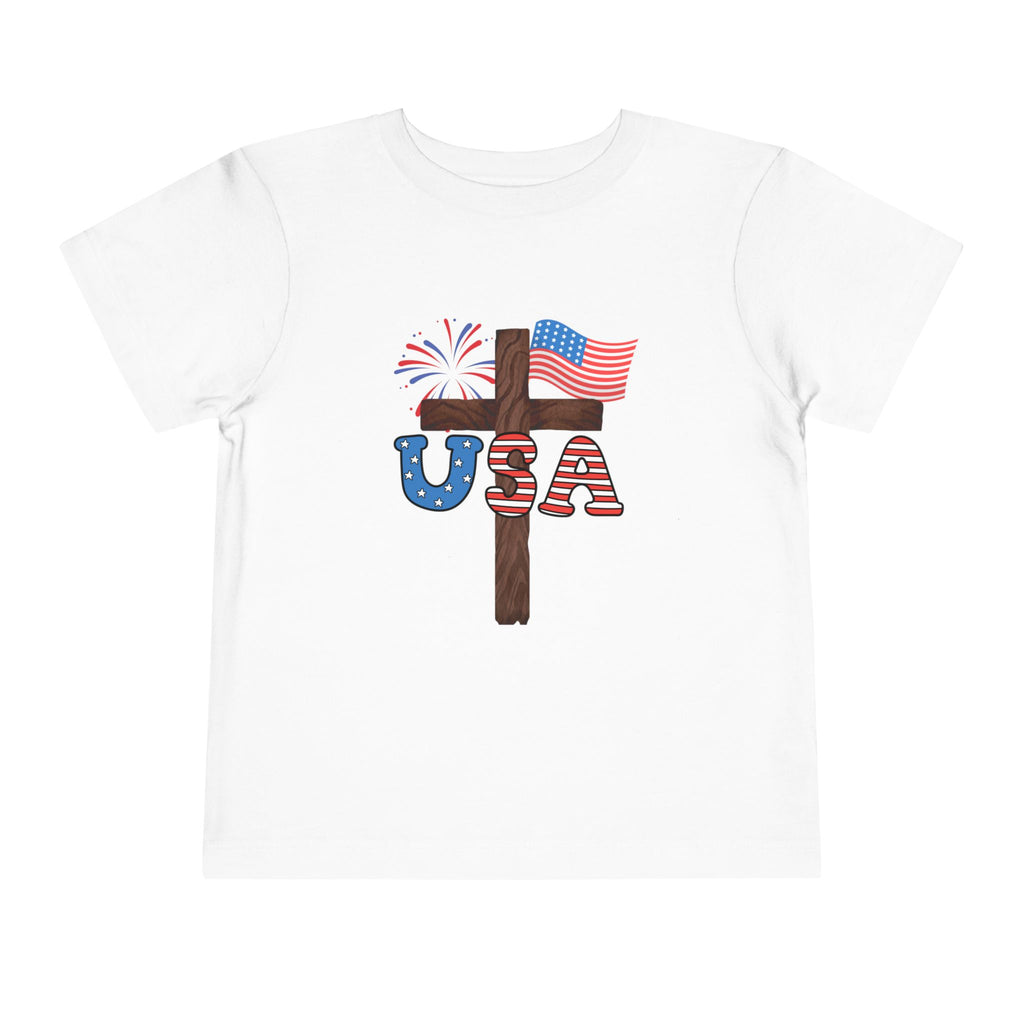 Toddler Tee — USA Cross Flag Patriotic 4th of July Shirt