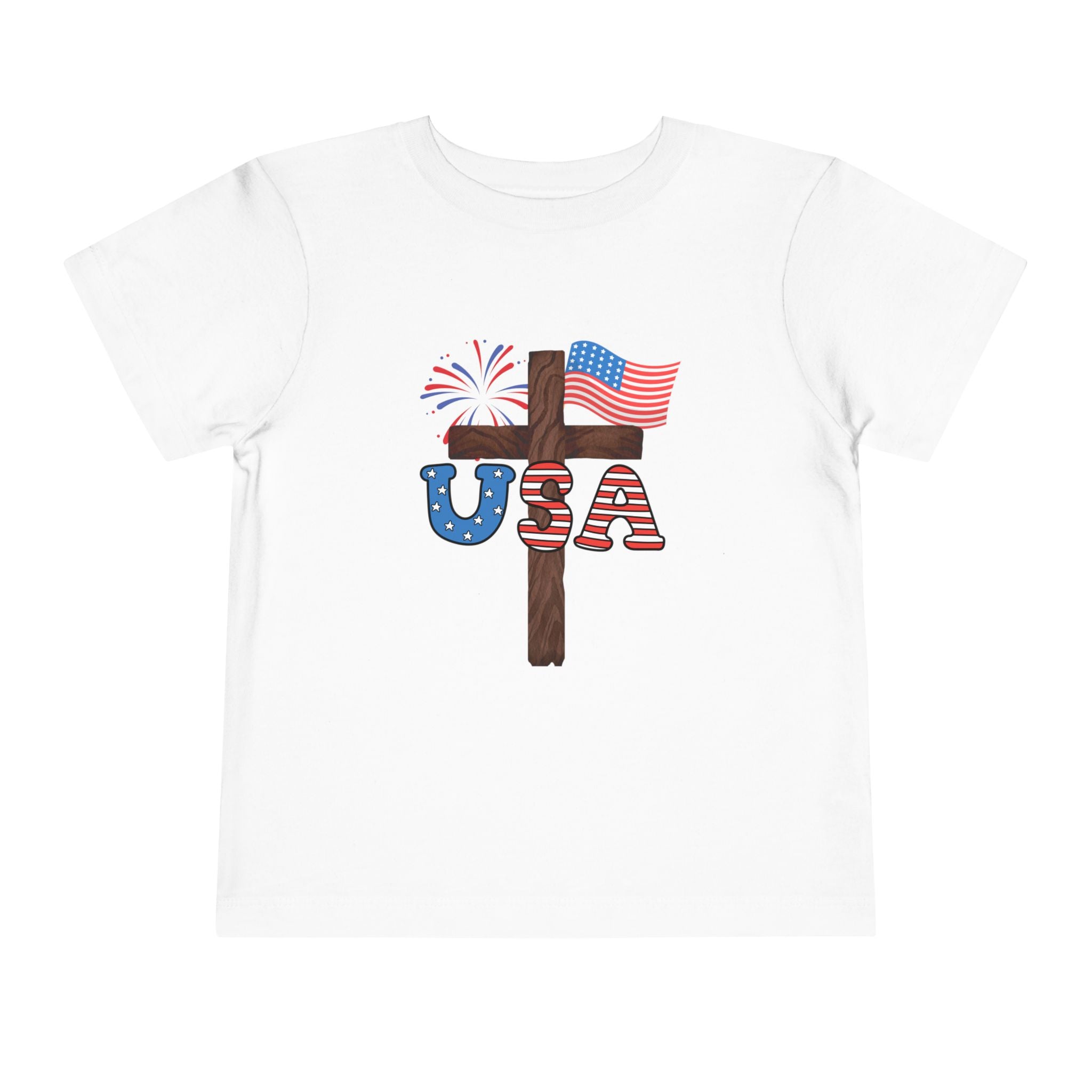Toddler Tee — USA Cross Flag Patriotic 4th of July Shirt
