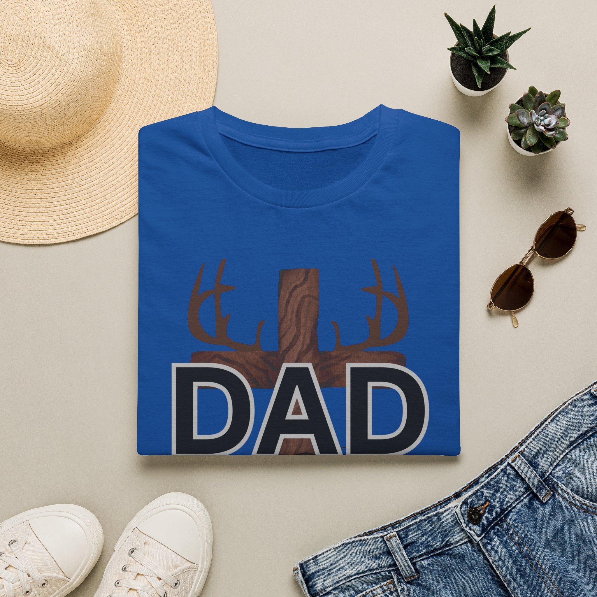 Dad Cross Antler T-Shirt — Rustic Christian Father’s Day Tee