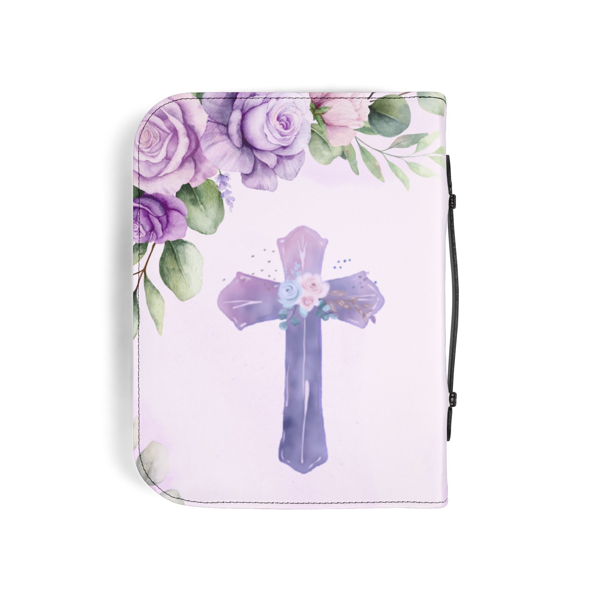 For We Walk By Faith Not By Sight Bible Cover | Floral Cross Scripture