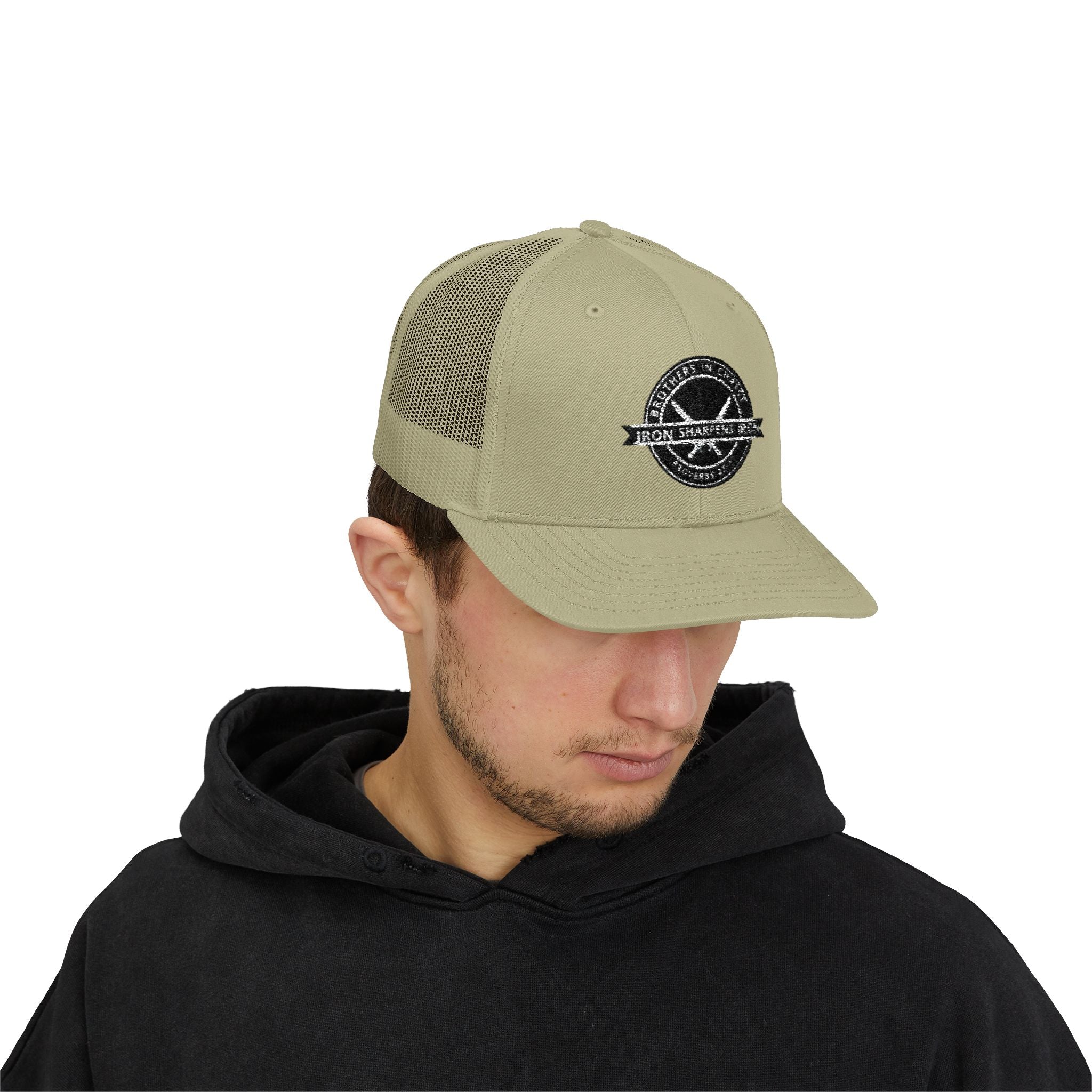 Iron Sharpens Iron Snapback Trucker Cap | Distressed Logo Patch