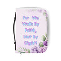 For We Walk By Faith Not By Sight Bible Cover | Floral Cross Scripture