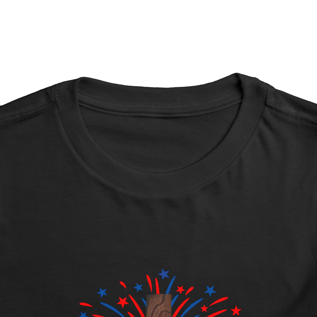 Toddler Tee - Patriotic Jesus Cross Fourth of July Kids Shirt