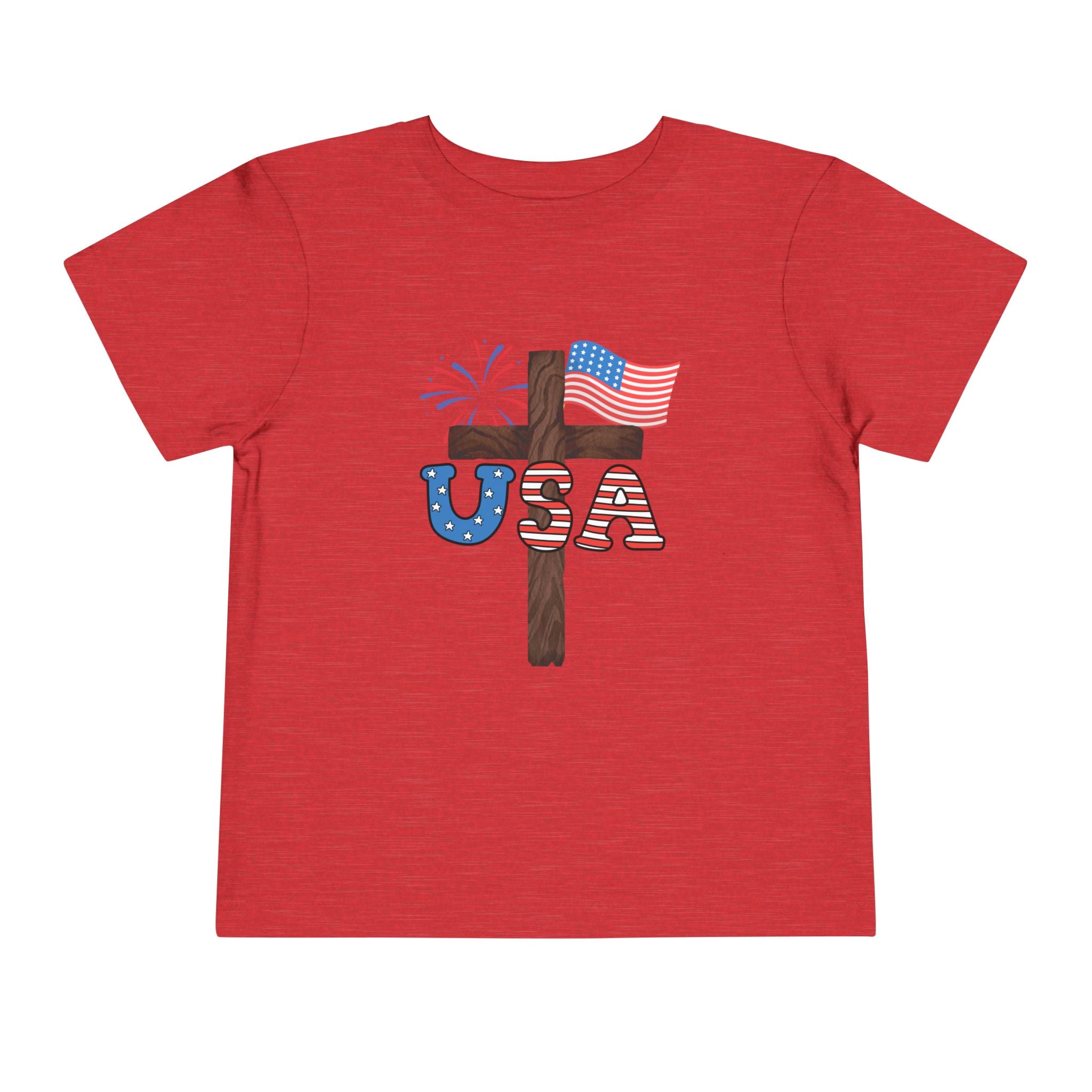 Toddler Tee — USA Cross Flag Patriotic 4th of July Shirt