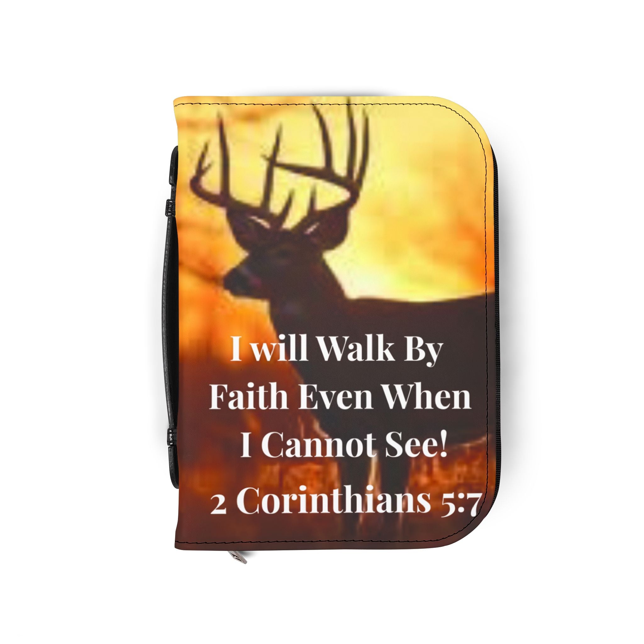 Hunter's Prayer Bible Cover | Deer Silhouette, 2 Corinthians 5:7