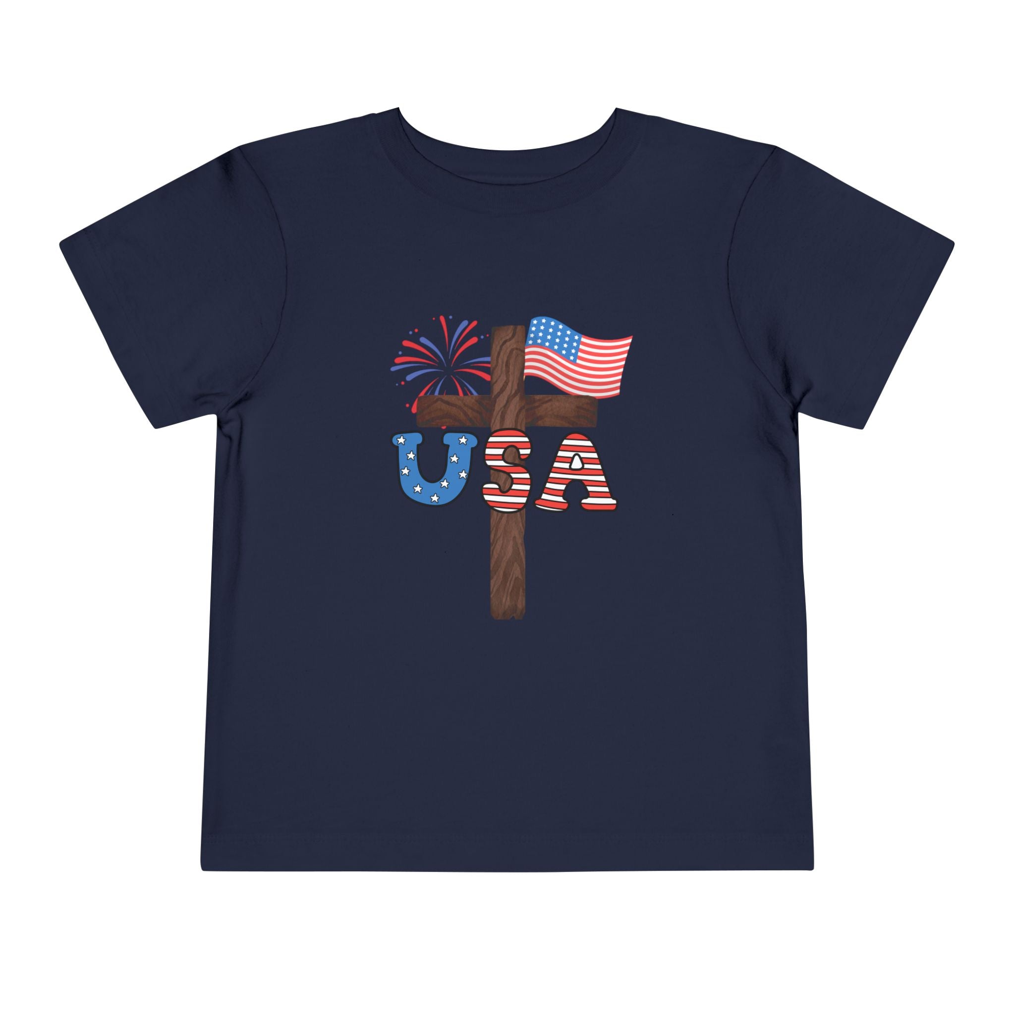 Toddler Tee — USA Cross Flag Patriotic 4th of July Shirt