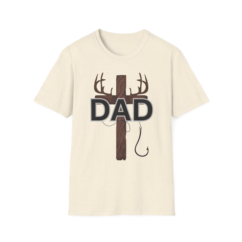 Dad Cross Antler T-Shirt — Rustic Christian Father’s Day Tee