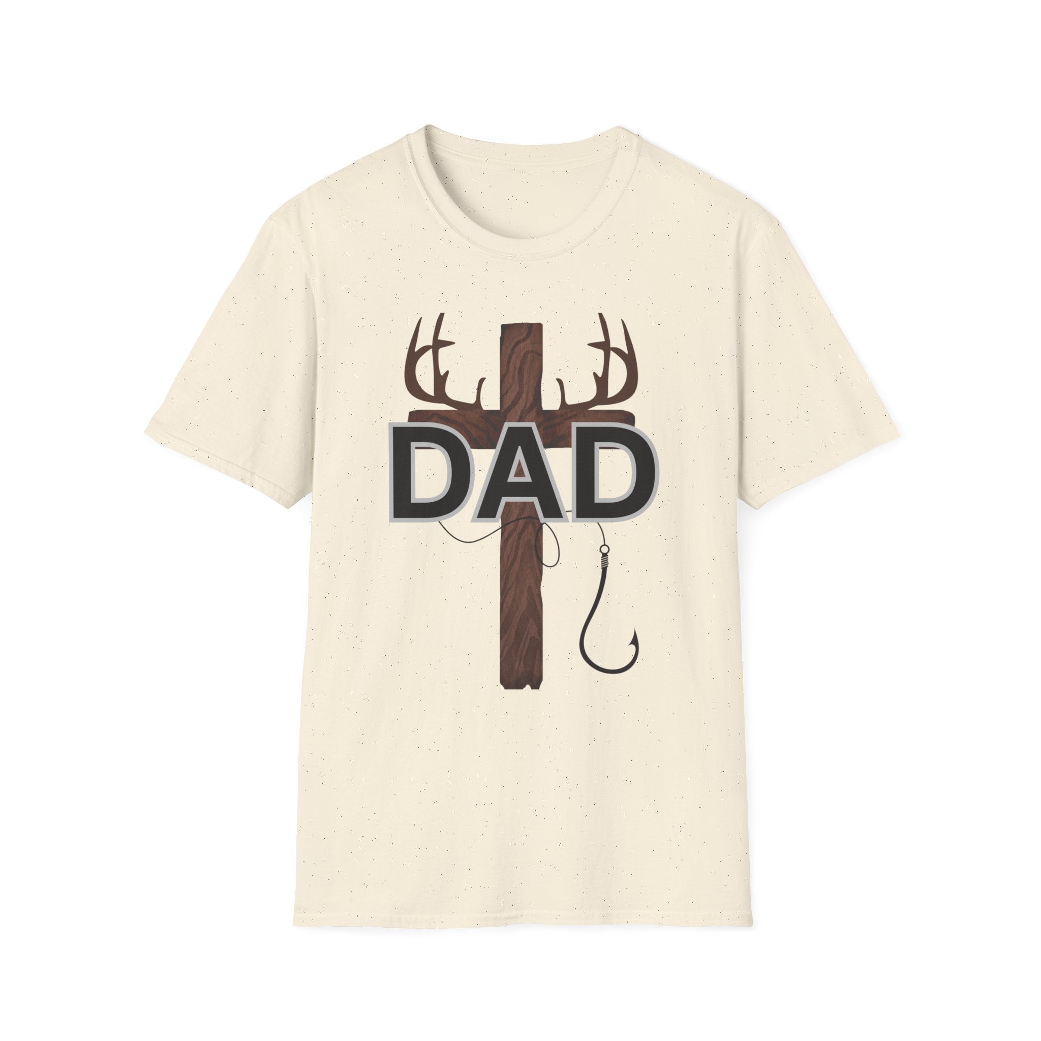 Dad Cross Antler T-Shirt — Rustic Christian Father’s Day Tee