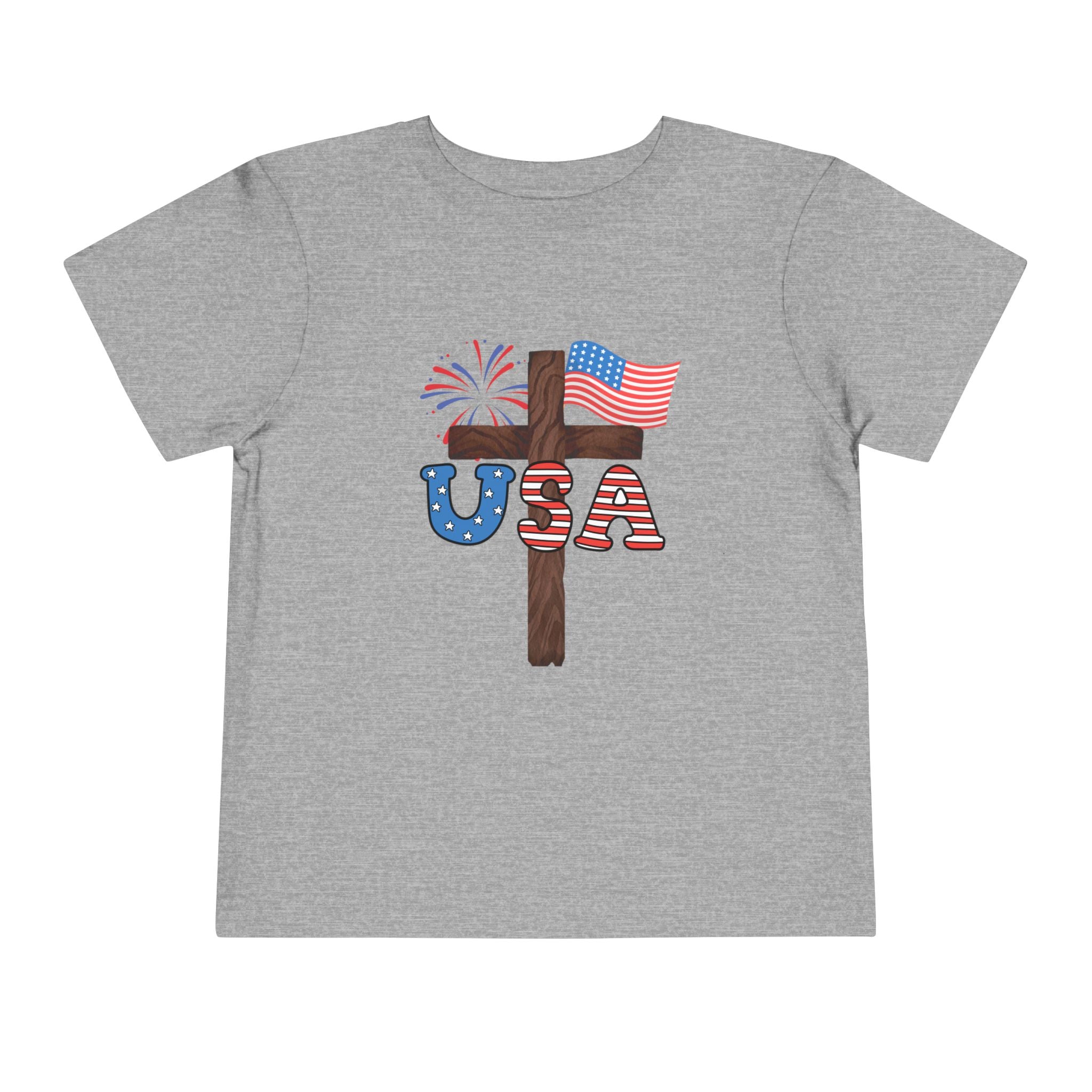 Toddler Tee — USA Cross Flag Patriotic 4th of July Shirt