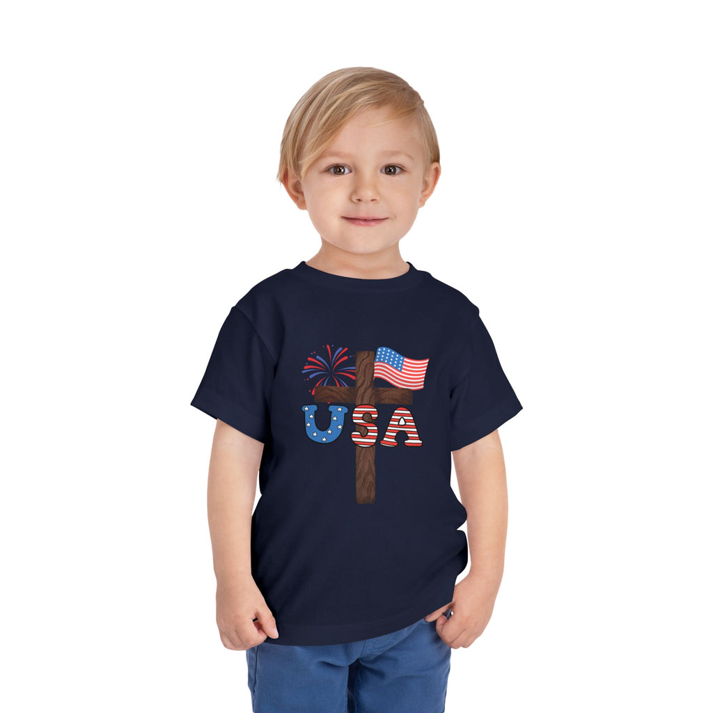 Toddler Tee — USA Cross Flag Patriotic 4th of July Shirt