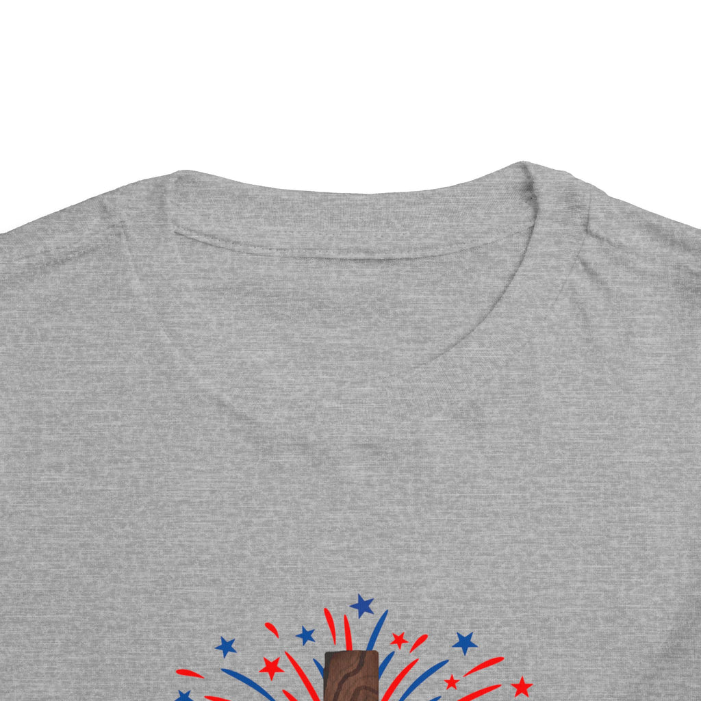 Toddler Tee - Patriotic Jesus Cross Fourth of July Kids Shirt