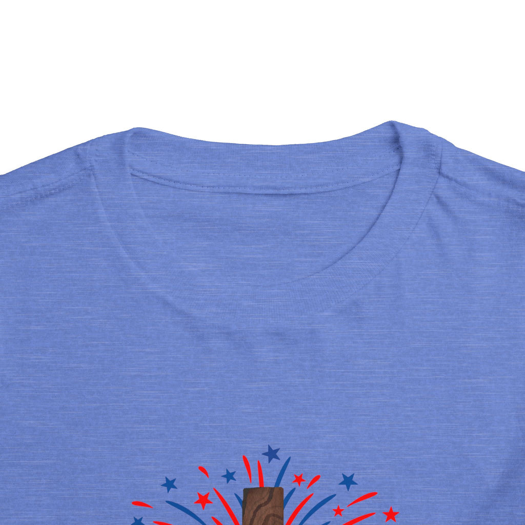 Toddler Tee - Patriotic Jesus Cross Fourth of July Kids Shirt