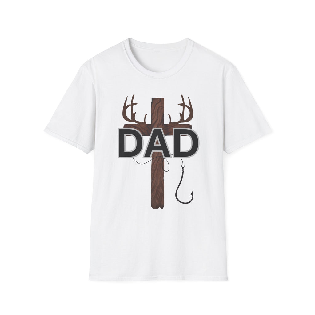 Dad Cross Antler T-Shirt — Rustic Christian Father’s Day Tee