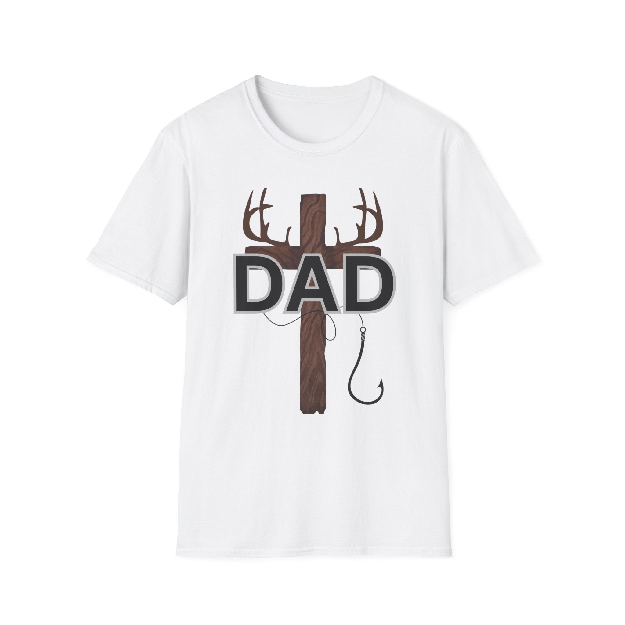 Dad Cross Antler T-Shirt — Rustic Christian Father’s Day Tee