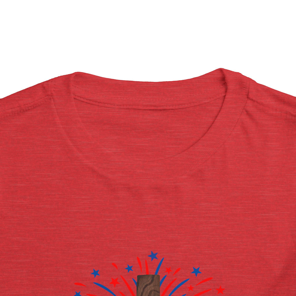 Toddler Tee - Patriotic Jesus Cross Fourth of July Kids Shirt