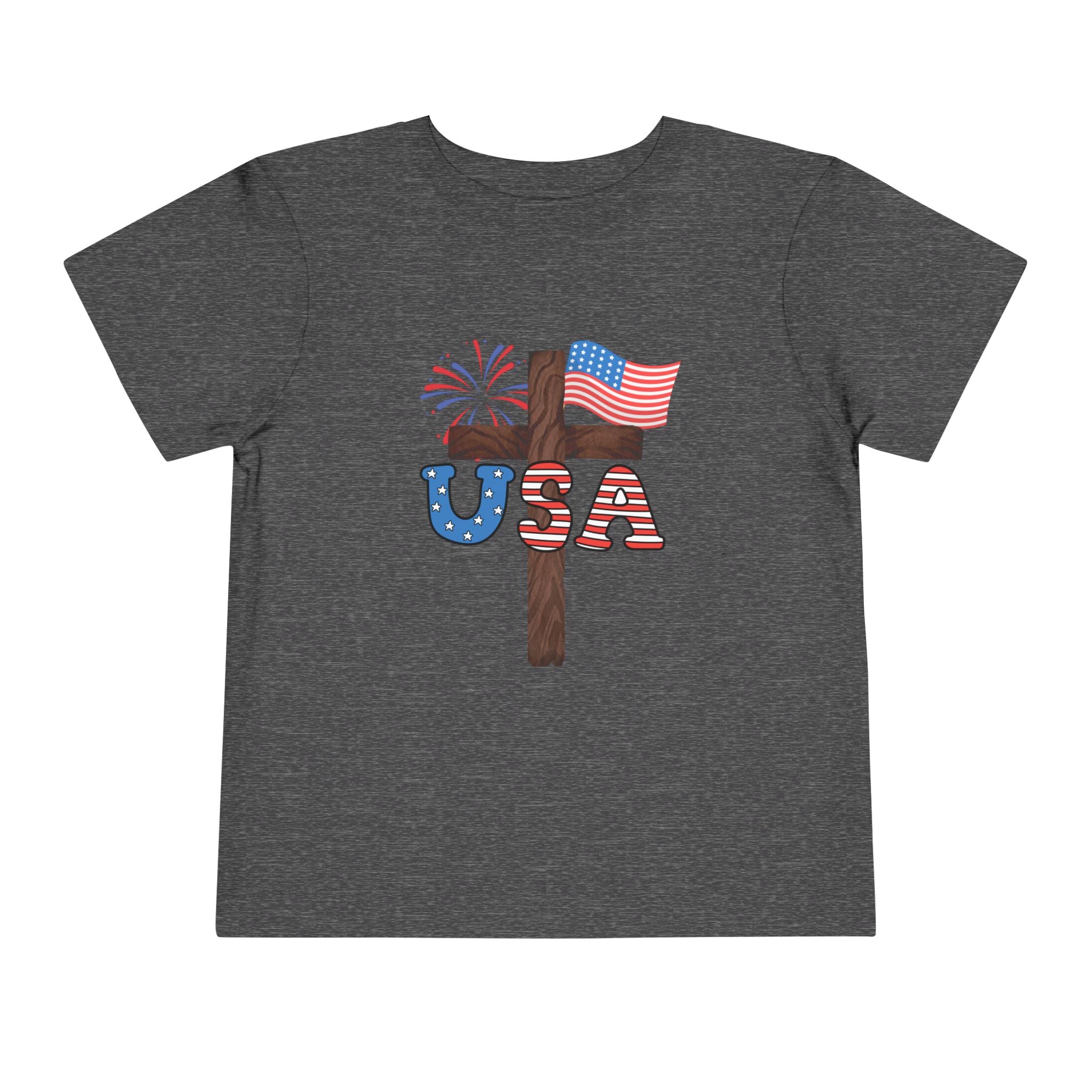 Toddler Tee — USA Cross Flag Patriotic 4th of July Shirt