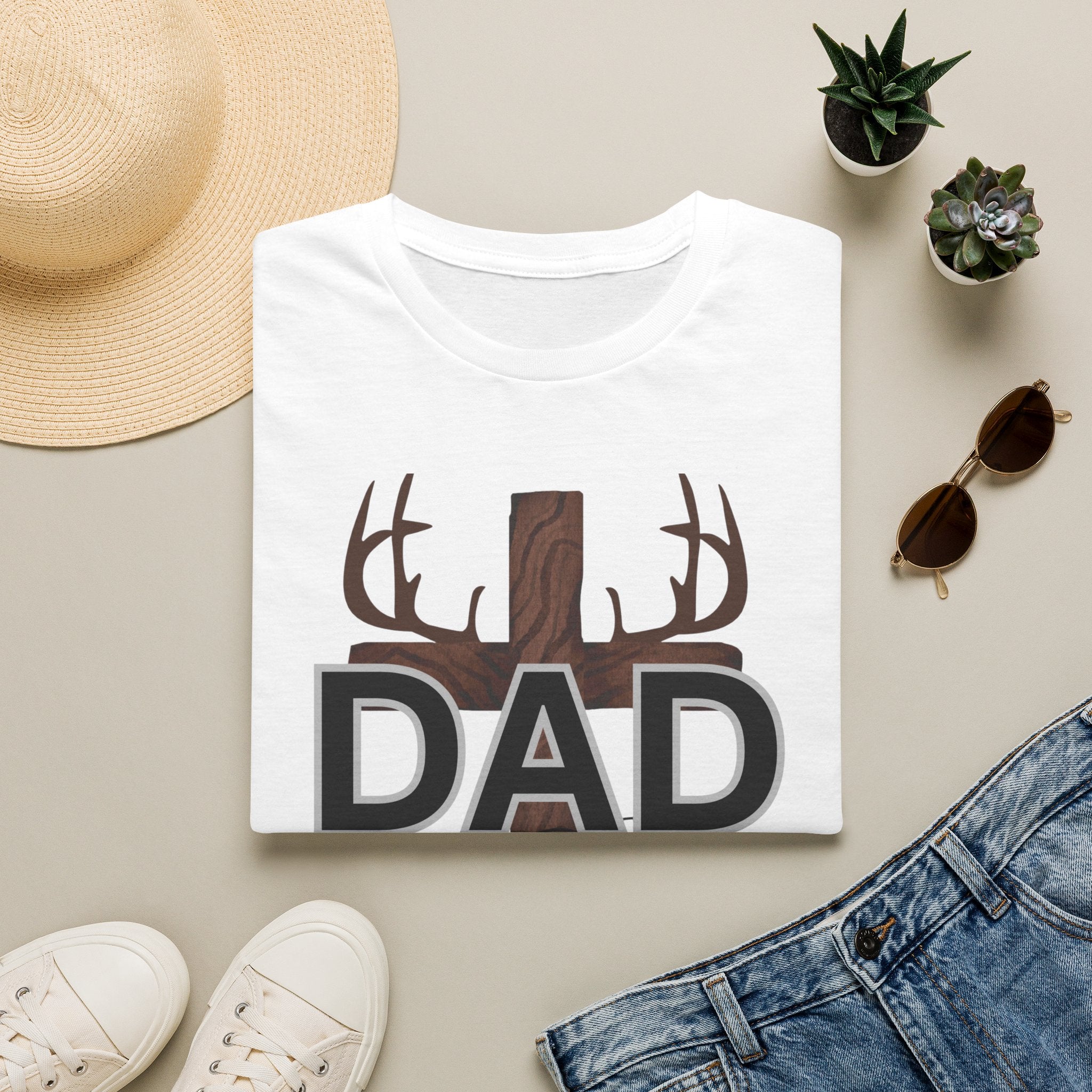 Dad Cross Antler T-Shirt — Rustic Christian Father’s Day Tee