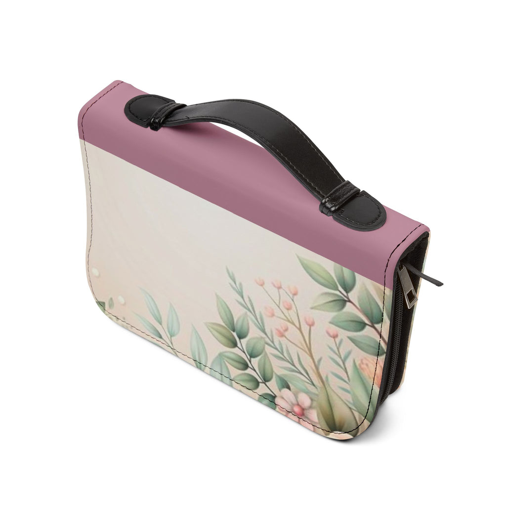 Bible Cover - "God Is Within Her, She Will Not Fail" Floral Zippered Bible Case