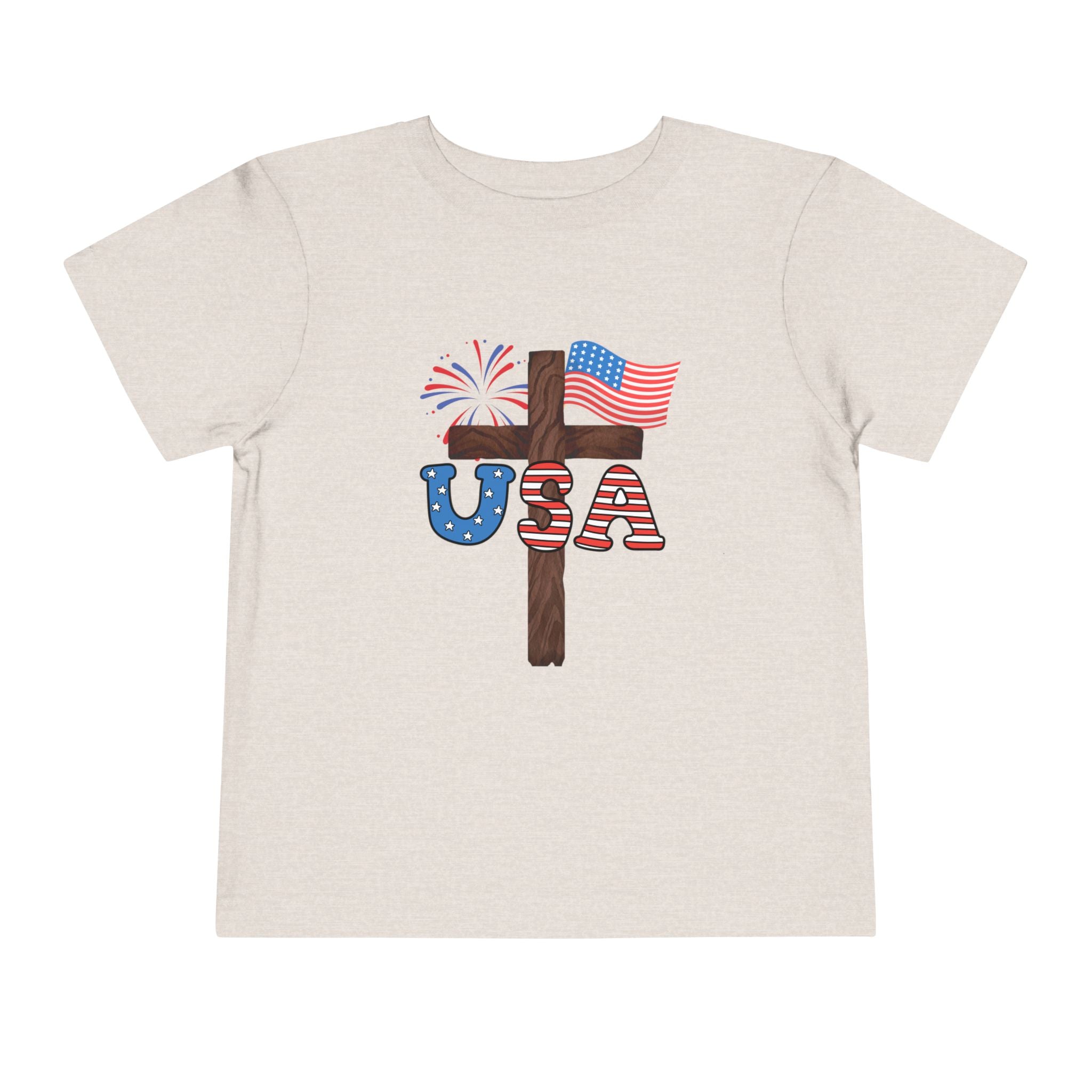 Toddler Tee — USA Cross Flag Patriotic 4th of July Shirt