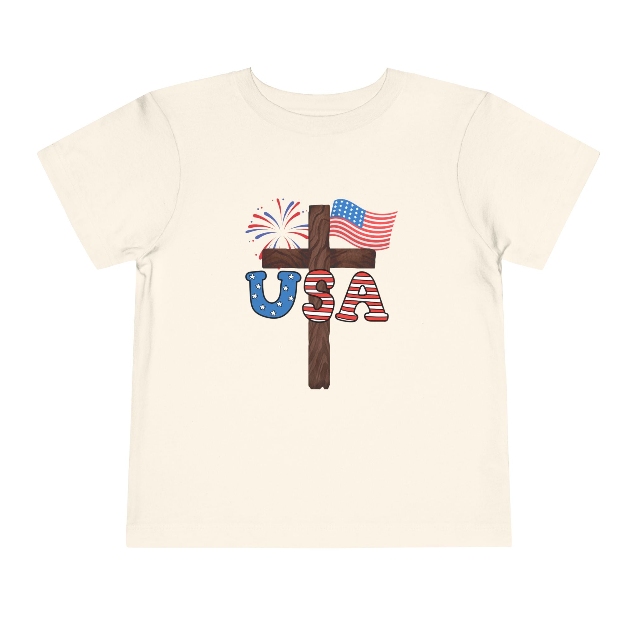 Toddler Tee — USA Cross Flag Patriotic 4th of July Shirt