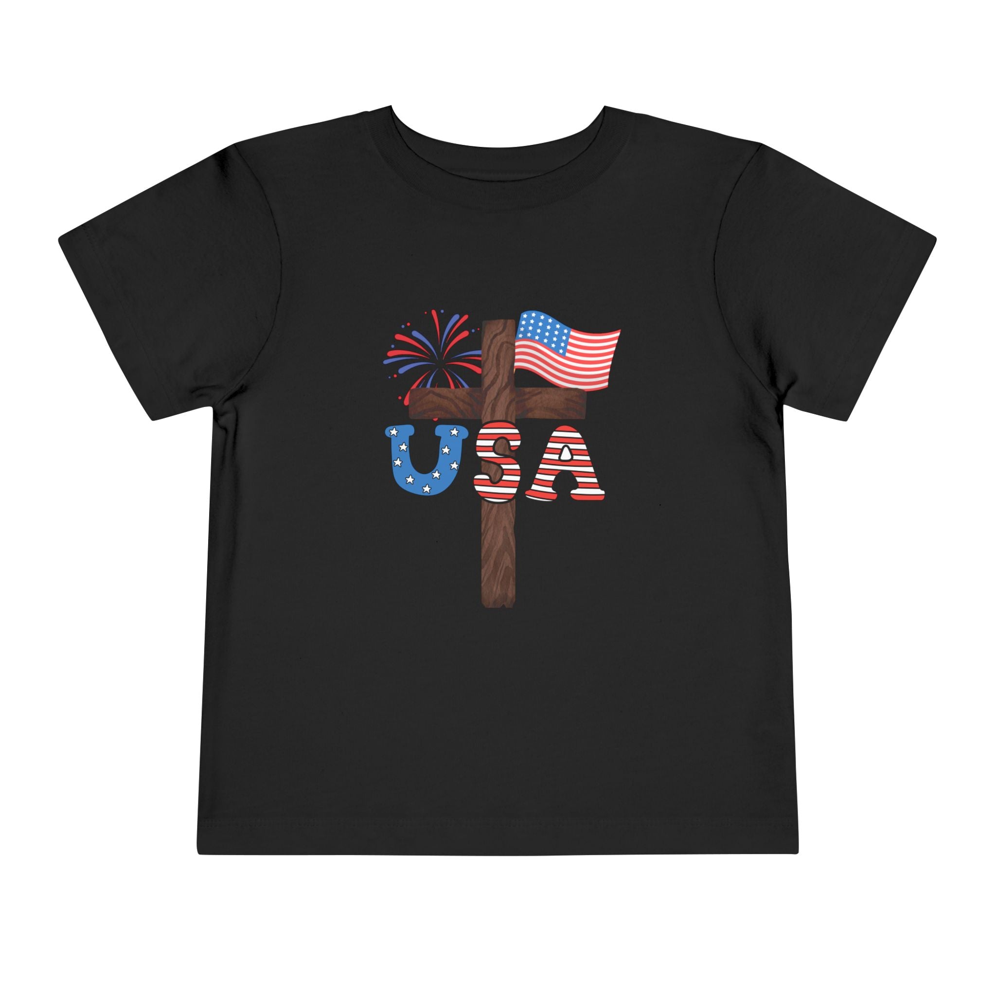 Toddler Tee — USA Cross Flag Patriotic 4th of July Shirt