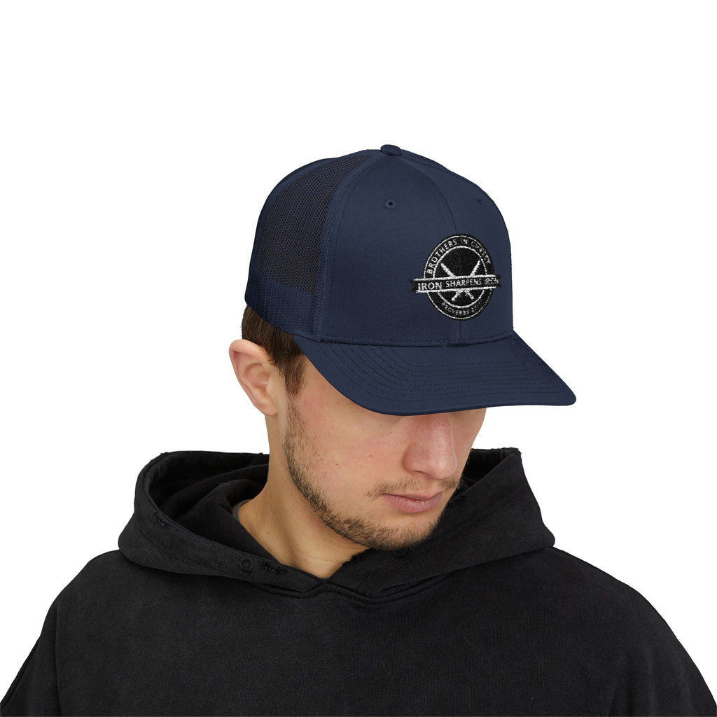 Iron Sharpens Iron Snapback Trucker Cap | Distressed Logo Patch