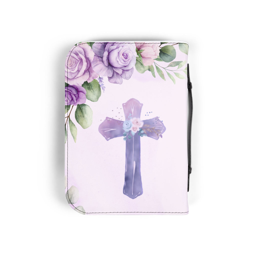 For We Walk By Faith Not By Sight Bible Cover | Floral Cross Scripture