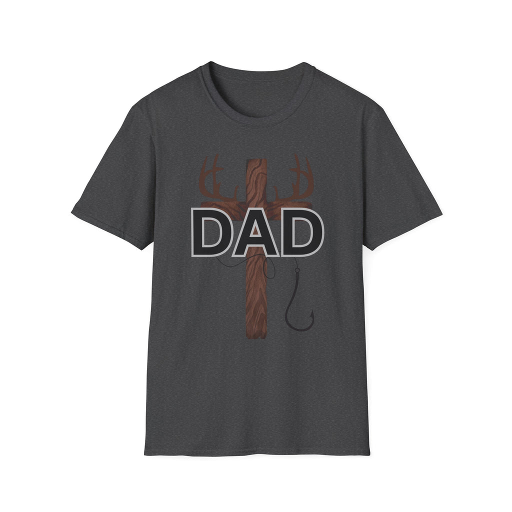 Dad Cross Antler T-Shirt — Rustic Christian Father’s Day Tee