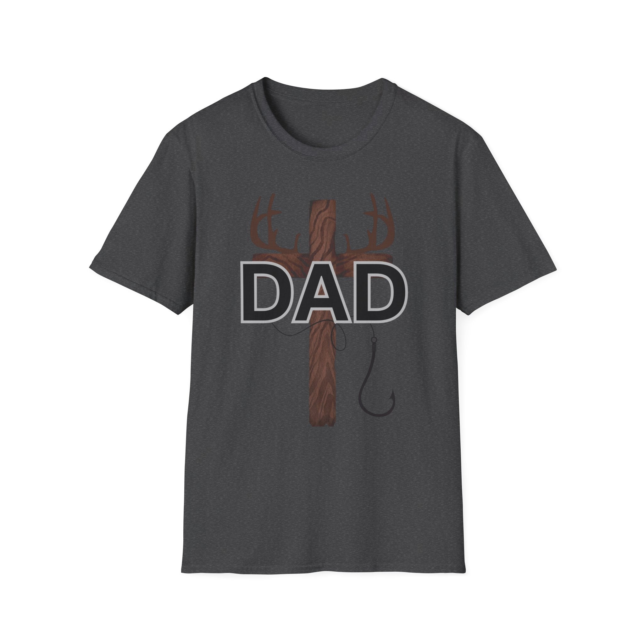 Dad Cross Antler T-Shirt — Rustic Christian Father’s Day Tee