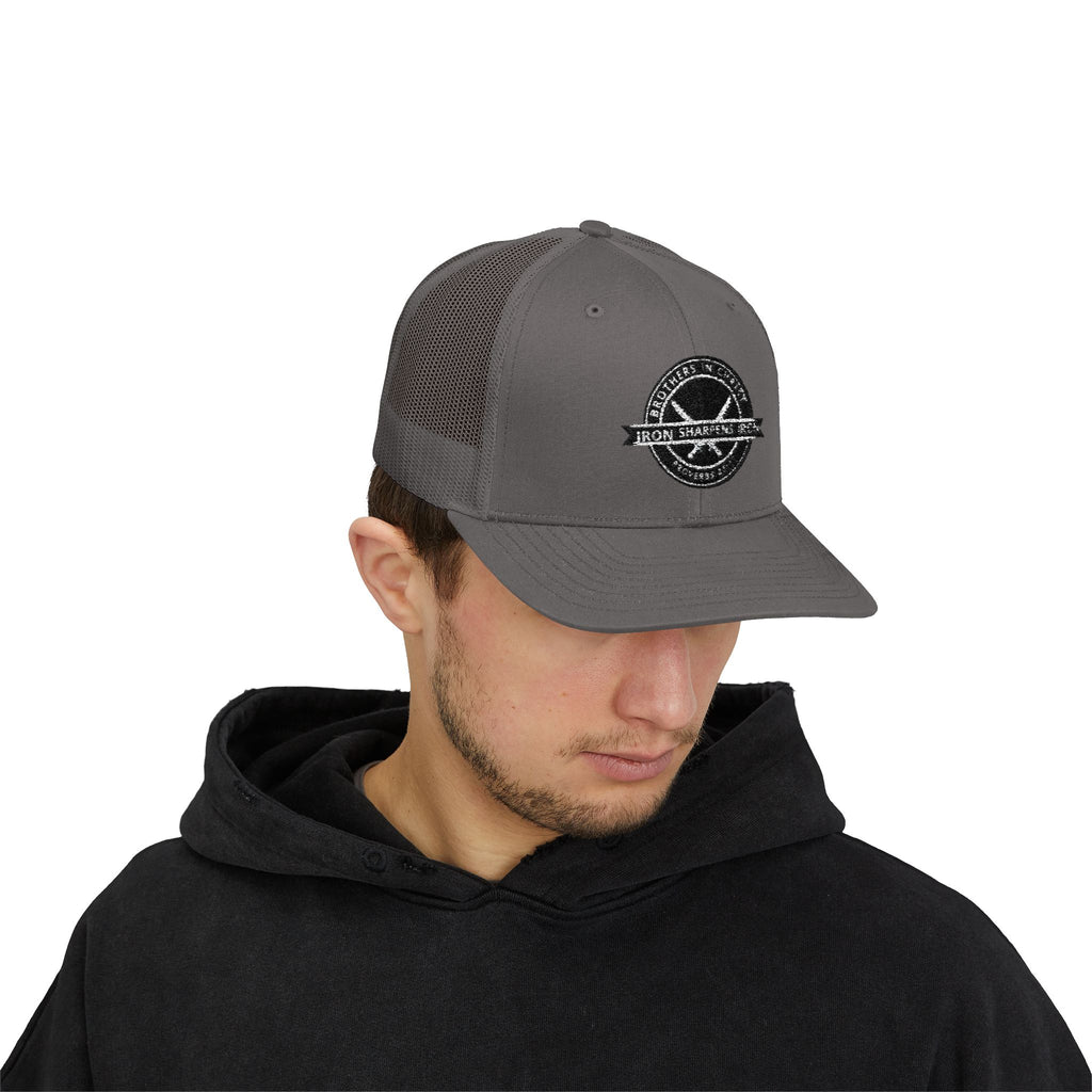 Iron Sharpens Iron Snapback Trucker Cap | Distressed Logo Patch