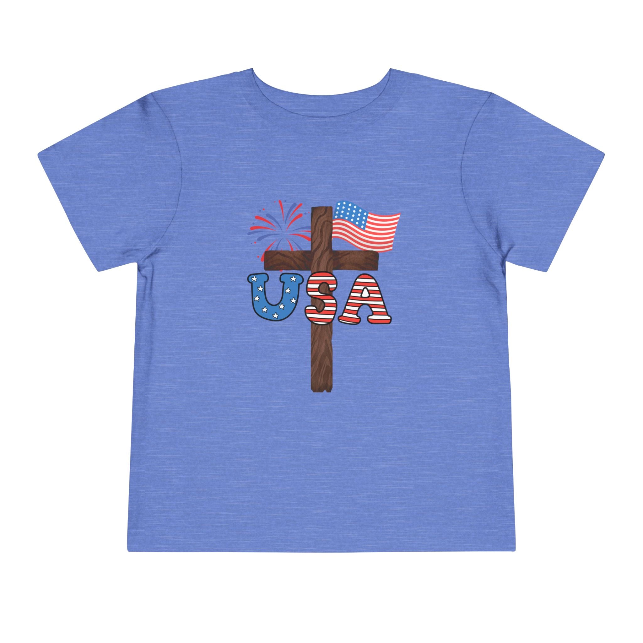Toddler Tee — USA Cross Flag Patriotic 4th of July Shirt