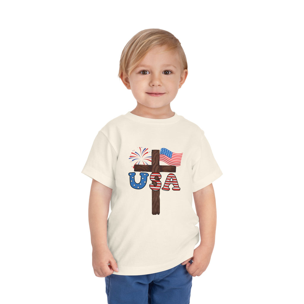 Toddler Tee — USA Cross Flag Patriotic 4th of July Shirt