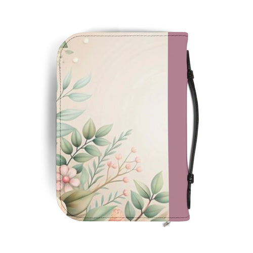 Bible Cover - "God Is Within Her, She Will Not Fail" Floral Zippered Bible Case