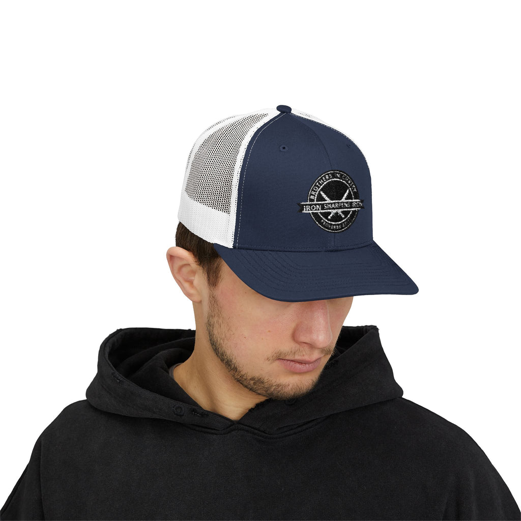 Iron Sharpens Iron Snapback Trucker Cap | Distressed Logo Patch