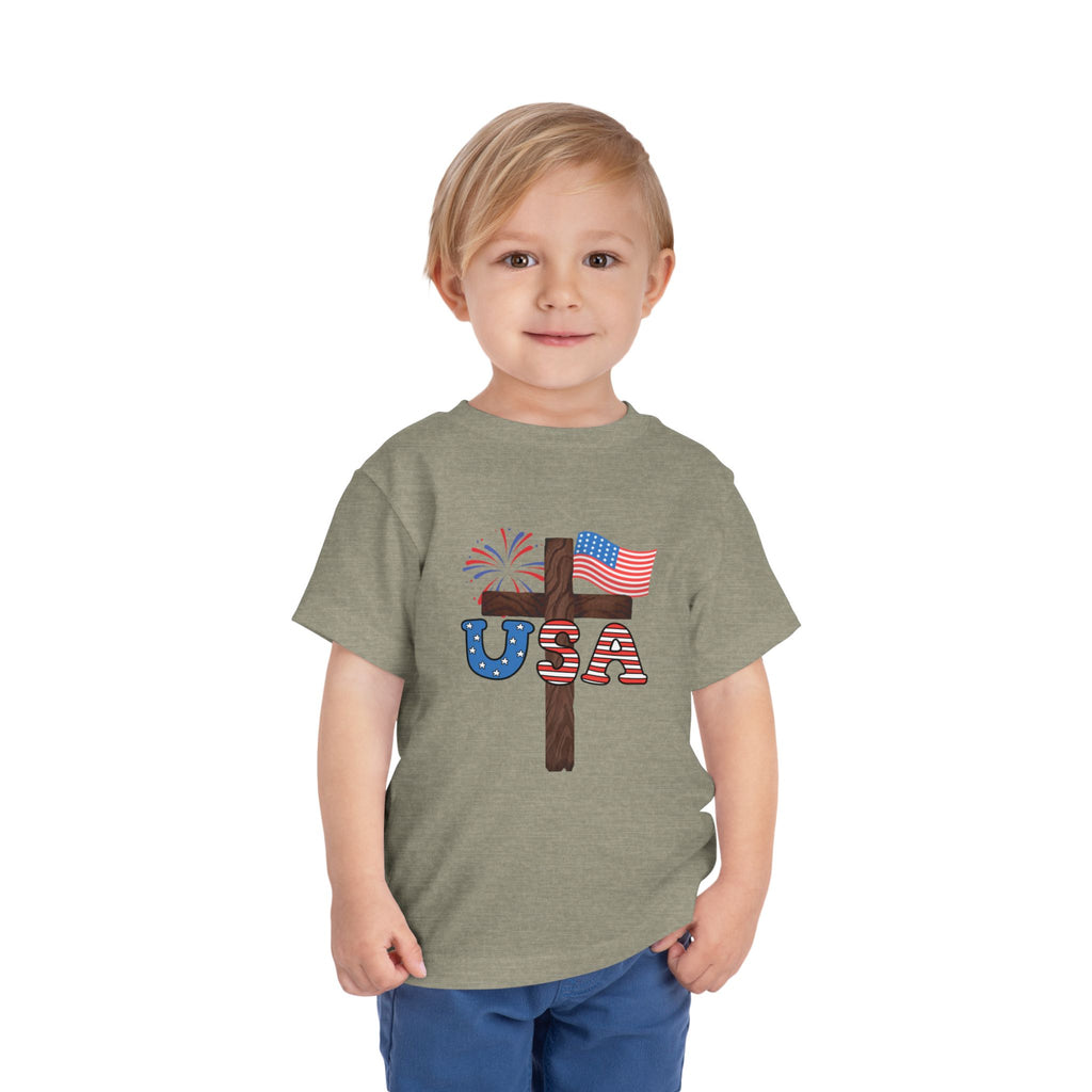 Toddler Tee — USA Cross Flag Patriotic 4th of July Shirt