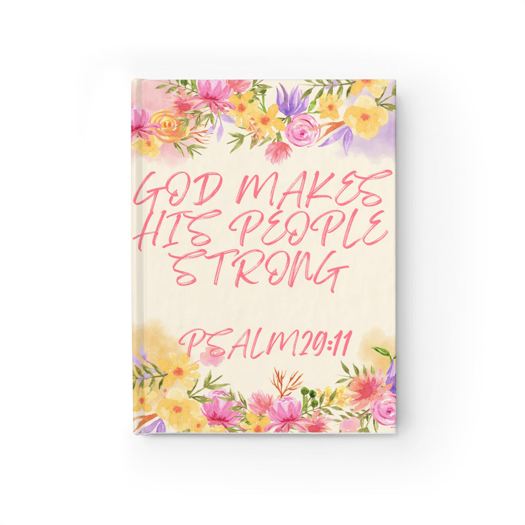 Psalm 29:11 Floral Cross Journal | Ruled Line
