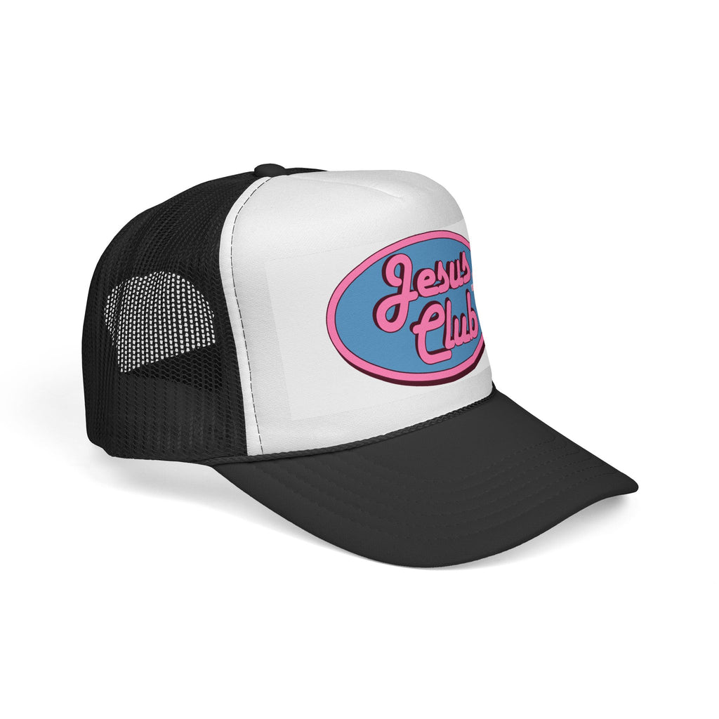 Jesus Club Trucker Cap | Retro Script Cross Patch