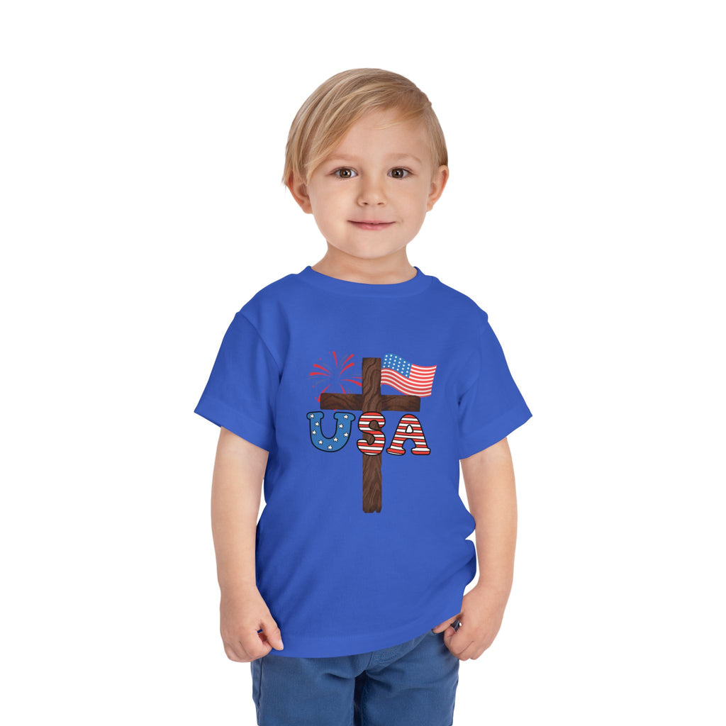 Toddler Tee — USA Cross Flag Patriotic 4th of July Shirt