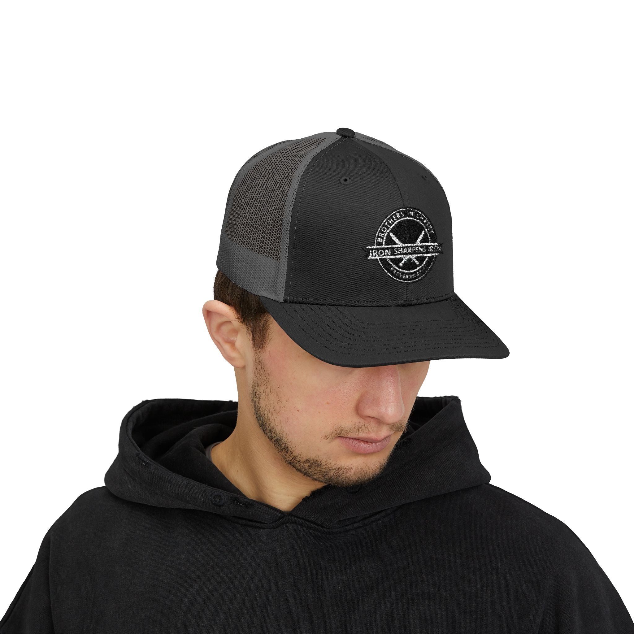 Iron Sharpens Iron Snapback Trucker Cap | Distressed Logo Patch