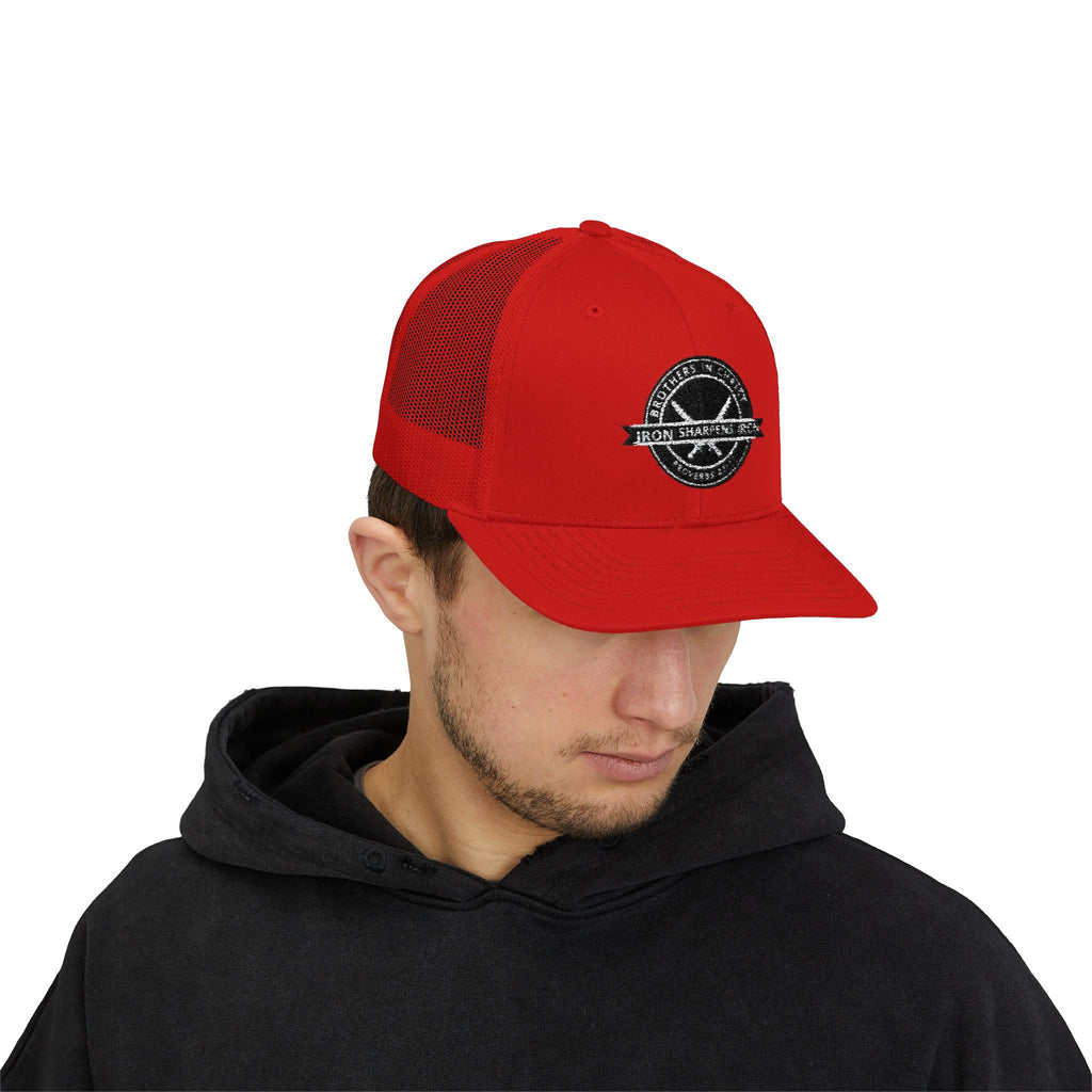 Iron Sharpens Iron Snapback Trucker Cap | Distressed Logo Patch