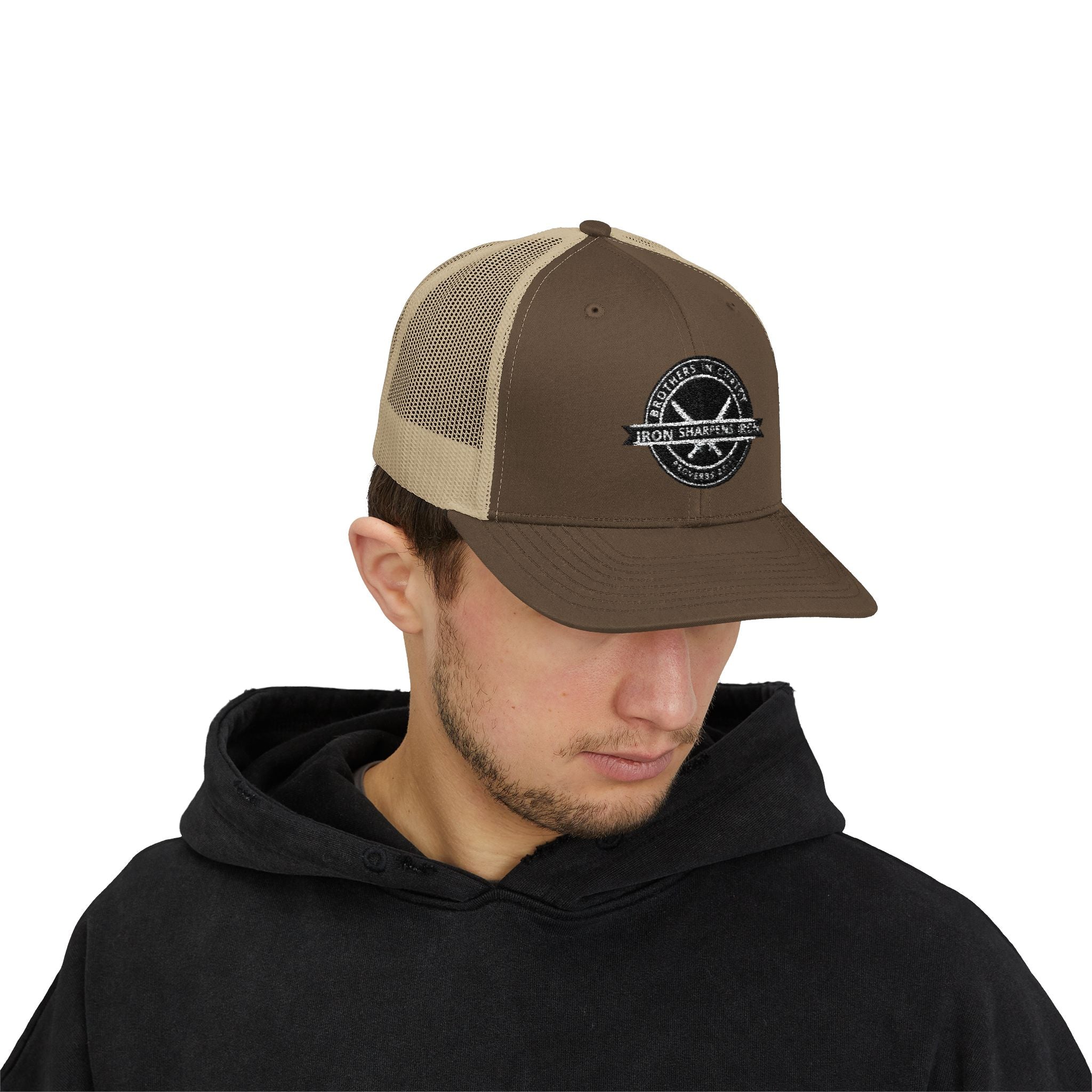 Iron Sharpens Iron Snapback Trucker Cap | Distressed Logo Patch