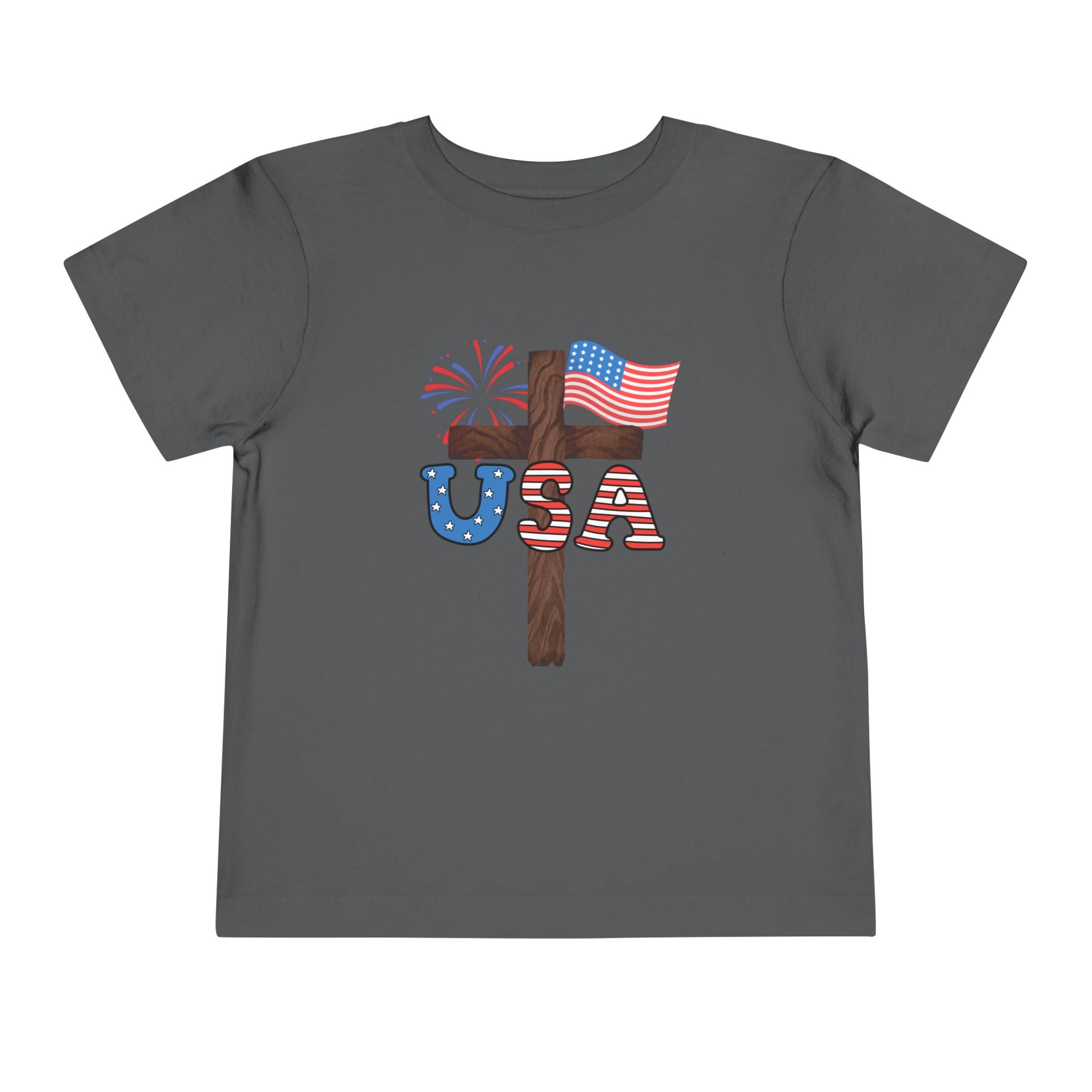 Toddler Tee — USA Cross Flag Patriotic 4th of July Shirt