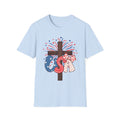 Patriotic Cross T-Shirt – God Bless America 4th of July Tee